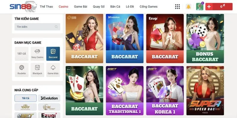 Casino online cực kỳ sống động